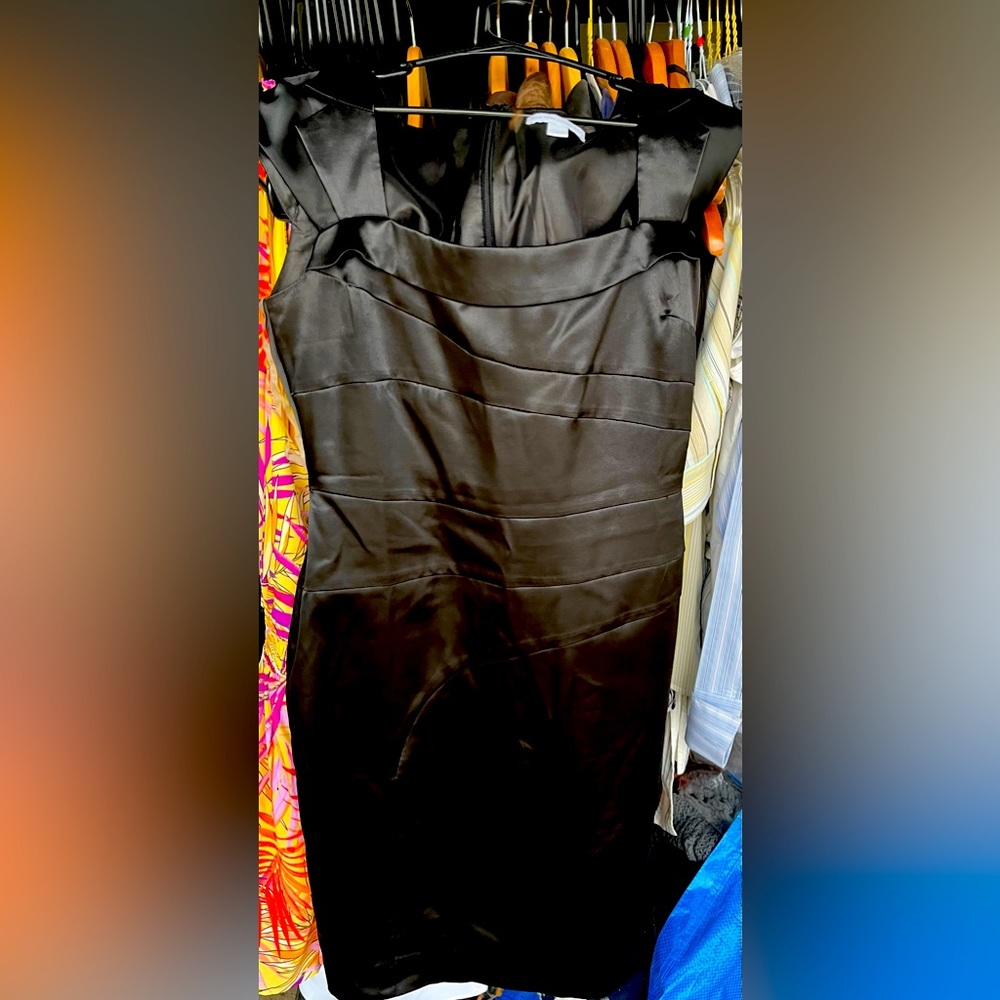New York and Co black satin  party dress  size 8